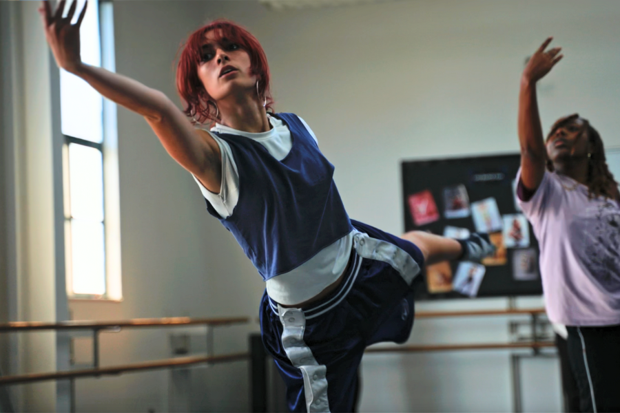 Student dances in LMU dance studio