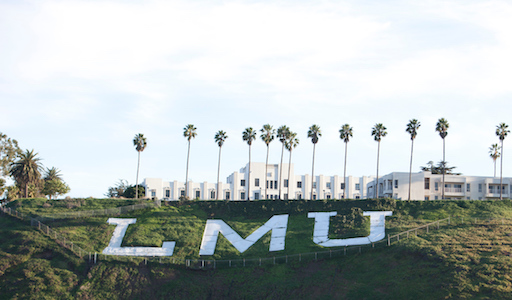 LMU letters on the bluff.